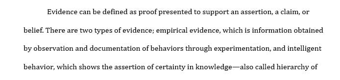 Describe the levels of evidence and provide an example of the type of practice change