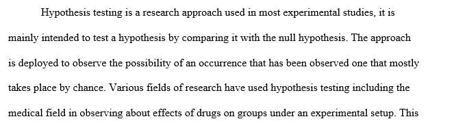 Discuss the five steps in hypothesis testing, citing examples where necessary.