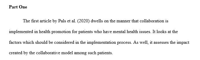 Do patients in the outpatient setting have improved health promotion when collaboration among nurses occurs compared to those that have not collaboration