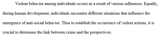 Evaluate the relationship between your chosen perspective and criminal behavior.