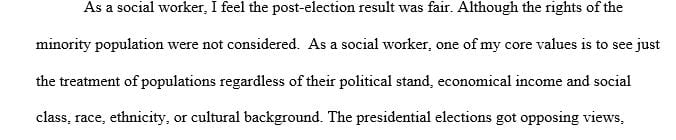 How are you feeling as a Social Work scholar-intern and member of U.S. society after the recent Presidential Election