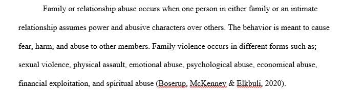 Identify causes and impact of victimization within families and relationships.