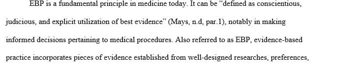 Nurses in various settings are adopting a research-based (or evidence-based) practice that incorporates research findings into their decisions