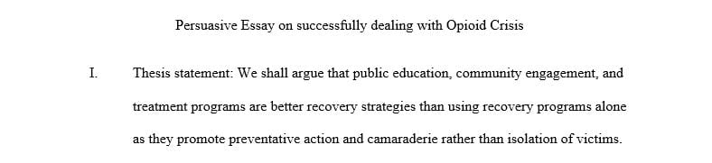 Outline a persuasive essay that takes a firm stance on an arguable concept and persuades your reader of your stance effectively via argument strategies