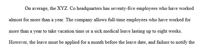 Provide advice based on a fact pattern that includes several legal issues related to the Family Medical Leave Act.