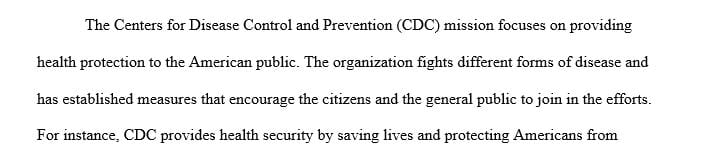 Research a selected local, national, or global nonprofit organization or government agency to determine how it contributes to public health