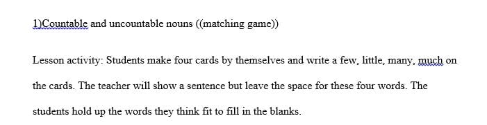 Respond to the lesson activity in terms of the statement.