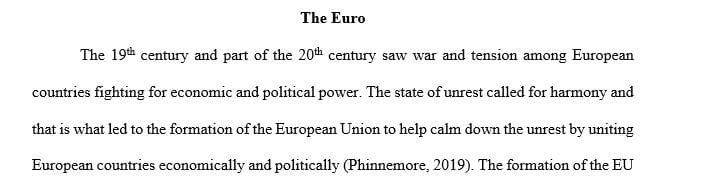 Review the reasons for the establishment of the Euro and review the cases to be made for its continuance or its demise.