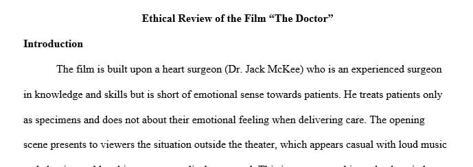 Select a film that features a moral problem in medical ethics.