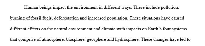 Select a news article from a reputable source that touches on a current event that focuses on how humans impact the natural environment