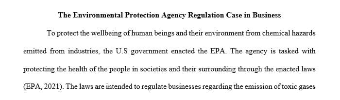 Suppose a manufacturing facility emits into the air a chemical that it has reason to believe is inadequately regulated by the EPA