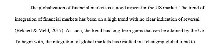 U.S financial markets are becoming more and more global.