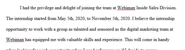 What are some future areas for learning and study that the internship experience helped to identify