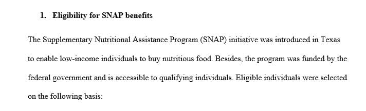 What are the current qualifications one must meet in order to qualify for SNAP in Texas