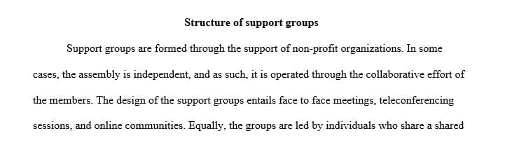 What are the different structures of support groups