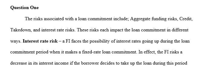 What are the risks associated with the loan commitment provision