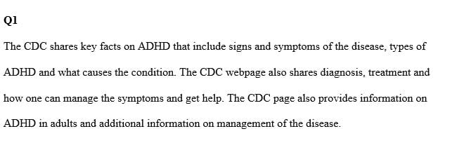 What key facts or details does the CDC share about ADHD
