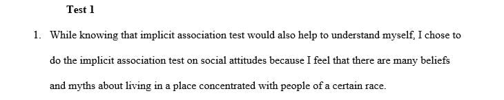 Which Implicit Association Test did you choose and why