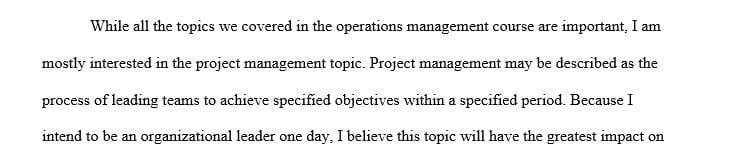 Which topic do you believe will have the most significant impact in your career and why