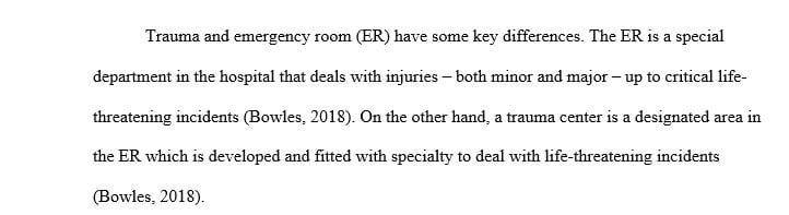 Compare the difference between ER/Trauma units Designation and Verification.