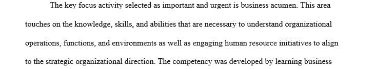 Complete at least one activity that you listed in the competency development plan.