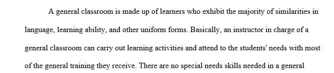 Describe an activity and aligned assessment for the general education classroom.