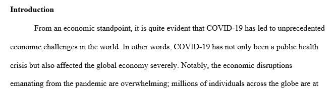 Describe the economic impact of the COVID-19 pandemic on the economic life of your community