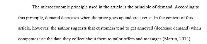Describe the microeconomic principles being used.
