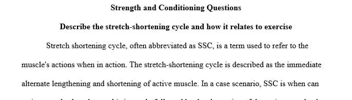 Describe the stretch shortening cycle and how it relates to exercise.