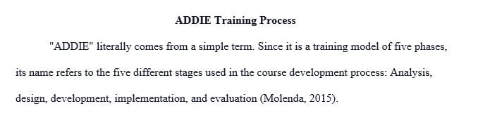 Discuss the advantages and disadvantages of using the ADDIE 5 Step Training Process.