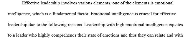 Explain why emotional intelligence is crucial for effective leadership.