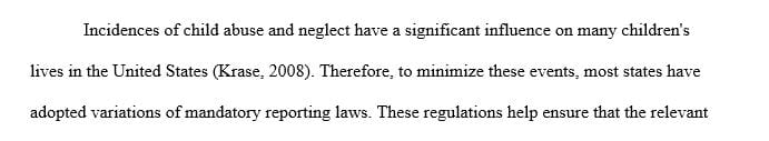 Review your state's mandated reporter statute.