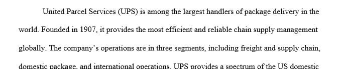 Select an organization that has a Global platform that has demonstrated operational excellence.