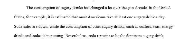 What was your consumption of sodas five years ago