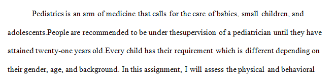 Compare the physical assessments among school-aged children.