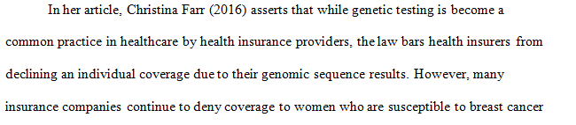 Create your initial discussion post arguing for and against an insurance company’s standpoint on denying life insurance coverage