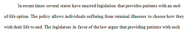 Currently there are several states in the U.S that have enacted Death with Dignity Statutes.