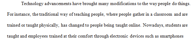 Describe e-learning as a training method.