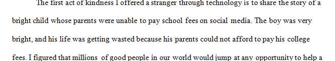 Describe the two Innovative Acts of Kindness in detail