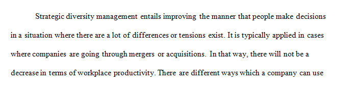 Describe what strategic diversity management is and discuss two strategies that organizations