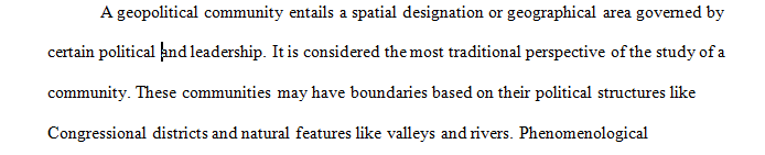 Discuss how geopolitical and phenomenological place influence the context of a population or community assessment