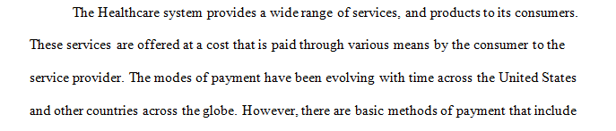 Discuss the modes of paying for health care that you have used personally or that a family member uses.
