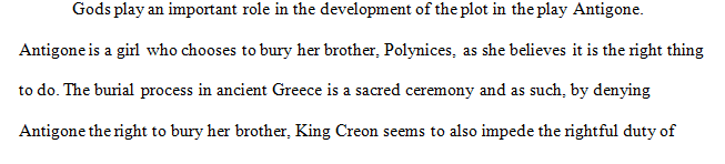 Explore the role the Gods play in Antigone and how their divine omens and prophecies