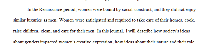 How does that role support or discourage her creative expression and her visibility?
