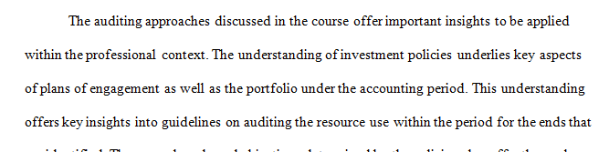 How the concepts from this course can be applied to your current or future accounting position.