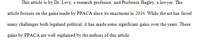 Locate a recent peer-reviewed article from a health care journal that reports on how well the Patient Protection and Affordable Care Act