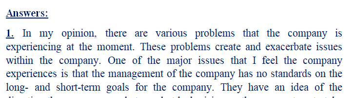 Peters has hired you as a consultant. She has suggested the following format for your consulting contract.