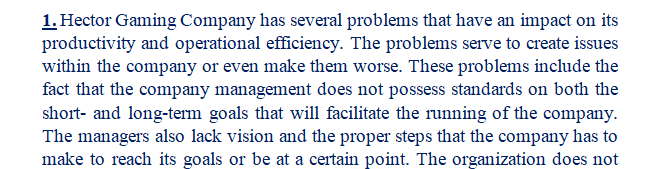 Read the Case-2.1 Hector Gaming Company. from Chapter 2 Organization strategy and Project Selection