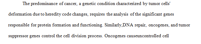 Role of Gene 1 and type of cancer related gene