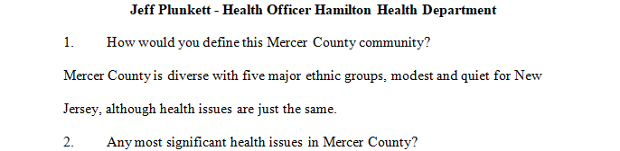Select a community of interest in your region. Perform a physical assessment of the community.